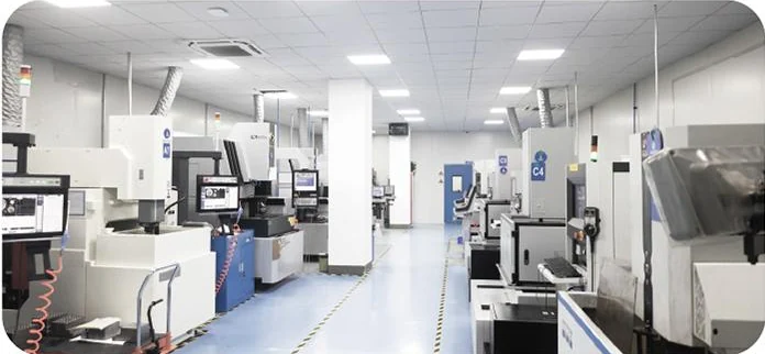 Tooling machines inside the factory workshop
